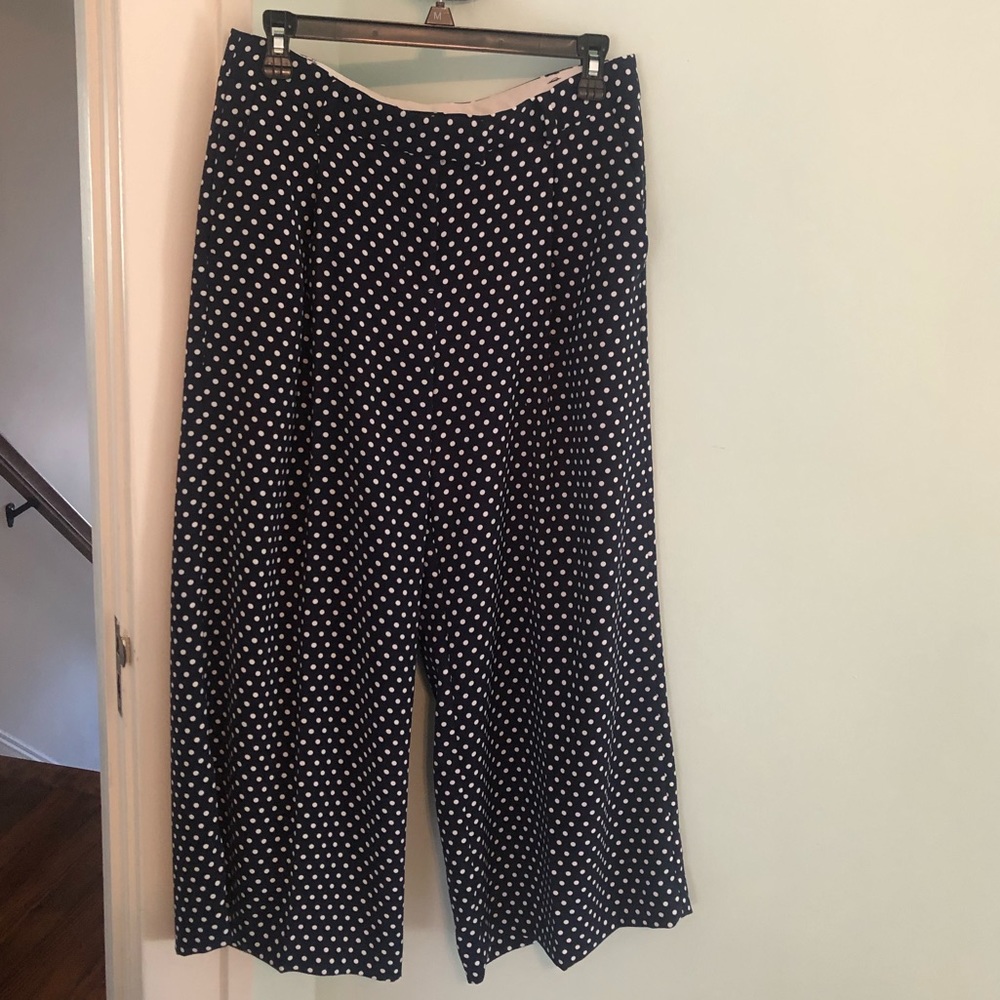Michael Kors wide leg polka dot cropped pants
